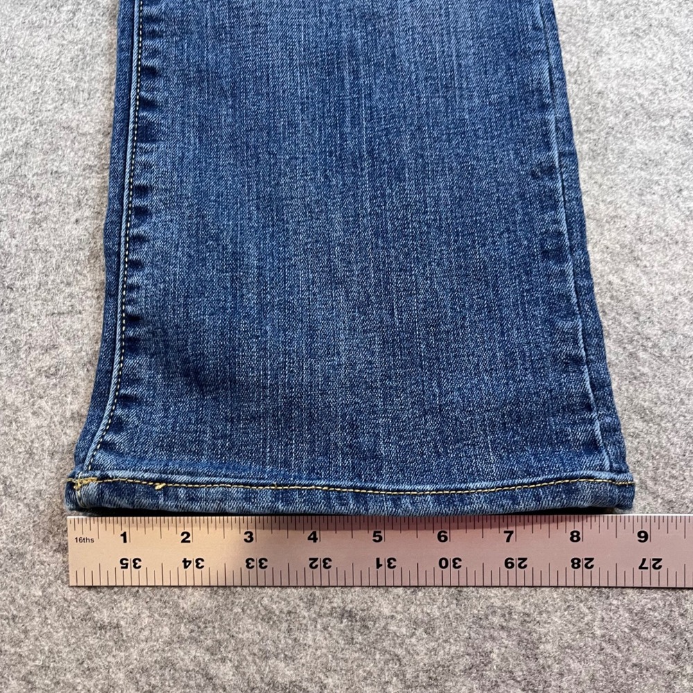 Old Navy Women Curvy Profile Blue Bootcut Jeans 8 Regular Mid Rise Stretch Denim - Picture 8 of 8